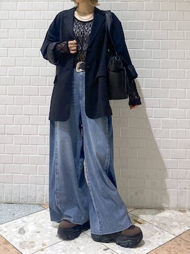 「PAGEBOY（ページボーイ）の【ステンレス素材】ロングボールチェーンネックレス（ネックレス）」を使った、matsuさん（レディース・156cm）の秋コーディネート