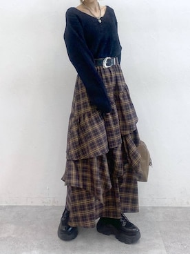 「アイテム（ベルト）」を使った、matsuさん（レディース・156cm・20代）の秋コーディネート