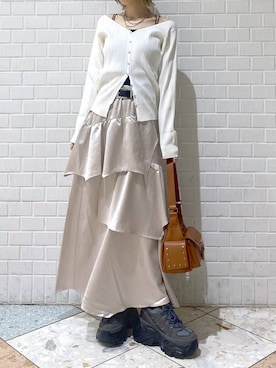 「PAGEBOY（ページボーイ）の【ステンレス素材】ロングボールチェーンネックレス（ネックレス）」を使った、matsuさん（レディース・156cm）の夏コーディネート