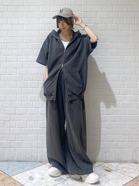 「アイテム（パーカー）」を使った、matsuさん（レディース・156cm・20代）の夏コーディネート