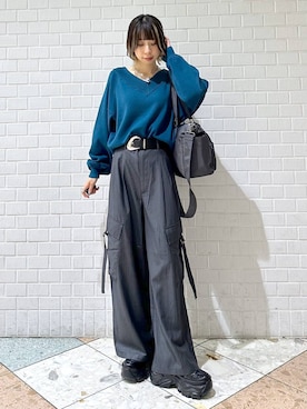 「アイテム（ボストンバッグ）」を使った、matsuさん（レディース・156cm・20代）の冬コーディネート