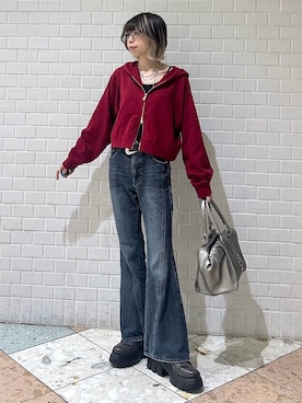「PAGEBOY（ページボーイ）のアイテム（デニムパンツ）」を使った、matsuさん（レディース・156cm）の夏コーディネート