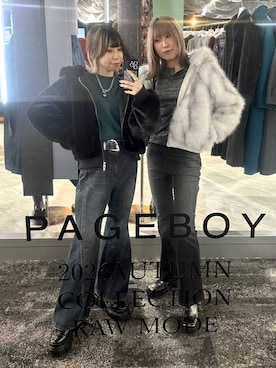 「PAGEBOY（ページボーイ）のレースアップトラックブーツ（ブーツ、ブラック系）」を使った、matsuさん（レディース・156cm）の秋コーディネート