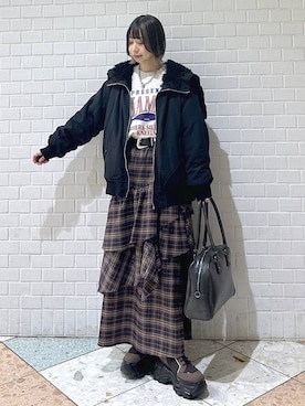 「PBLIM（ページボーイリム）のアイテム」を使った、matsuさん（レディース・156cm）の冬コーディネート