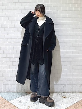 「アイテム（チュニック）」を使った、matsuさん（レディース・156cm）の冬コーディネート