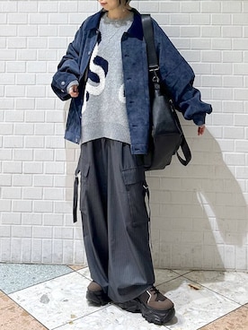 「アイテム（ボストンバッグ）」を使った、matsuさん（レディース・156cm・20代）の冬コーディネート