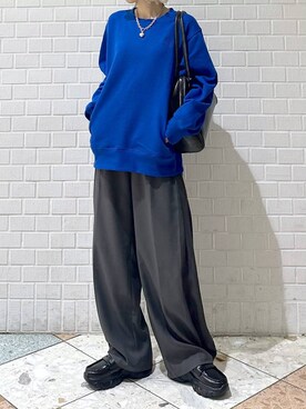 「PBLIM（ページボーイリム）のアイテム（Tシャツ/カットソー）」を使った、matsuさん（レディース・156cm）の秋コーディネート