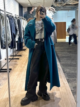 「PAGEBOY（ページボーイ）のレースアップトラックブーツ（ブーツ、ブラック系）」を使った、matsuさん（レディース・156cm）の秋コーディネート