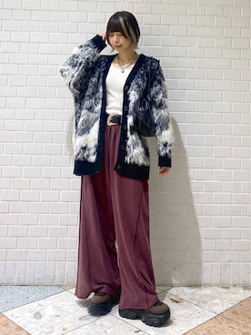 「PAGEBOY（ページボーイ）のサイドタックルーズウラケパンツ/イージーパンツ【4color・2size】（スウェットパンツ）」を使った、matsuさん（レディース・156cm）の秋コーディネート