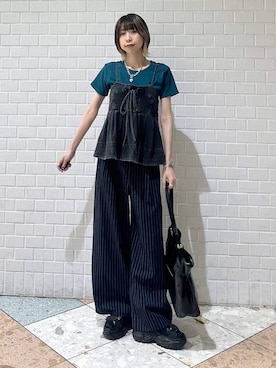 「PAGEBOY（ページボーイ）のアイテム（サンダル）」を使った、matsuさん（レディース・156cm）の夏コーディネート
