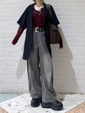 「PBLIM（ページボーイリム）のアイテム」を使った、matsuさん（レディース・156cm）の夏コーディネート