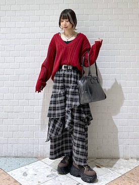 「ボストンバッグ」｜matsuさん（レディース・156cm）の冬コーディネート