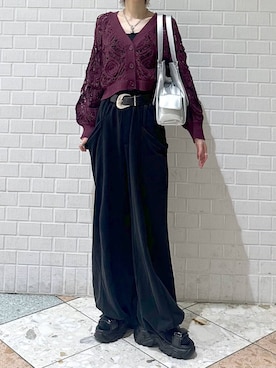 「PAGEBOY（ページボーイ）のカップツキFITキャミ（キャミソール、ブラック系）」を使った、matsuさん（レディース・156cm）の春コーディネート