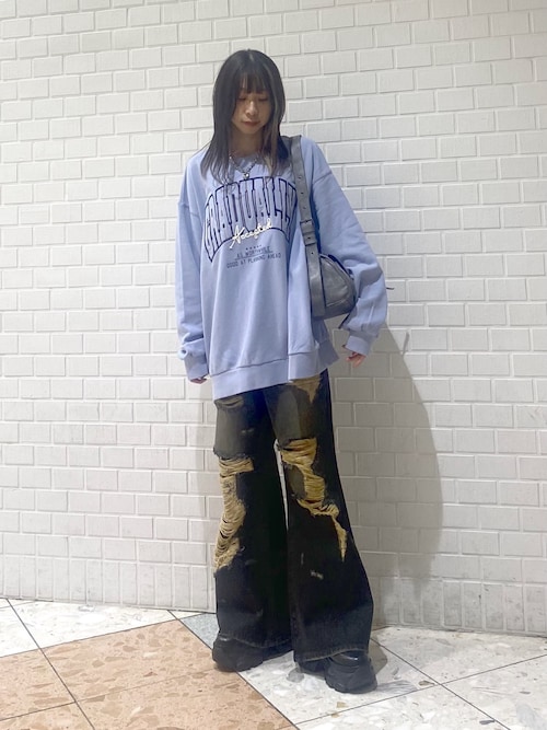 PAGEBOY ヴィンテージダメージフレアデニム セール】ヴィンテージダメージフレアデニム（デニムパンツ
