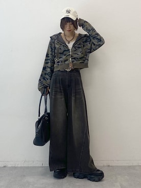 「アイテム（ボストンバッグ）」を使った、matsuさん（レディース・156cm・20代）の夏コーディネート