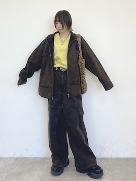 「Anui（アニュイ）のアイテム（ジャケット/アウター）」を使った、matsuさん（レディース・156cm）の冬コーディネート