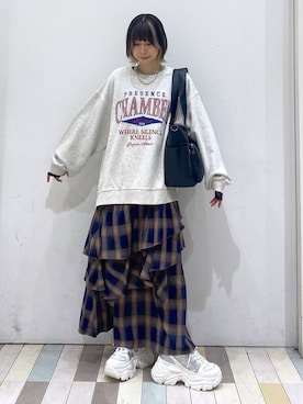 「PAGEBOY（ページボーイ）の【ステンレス素材】ロングボールチェーンネックレス（ネックレス）」を使った、matsuさん（レディース・156cm）の秋コーディネート