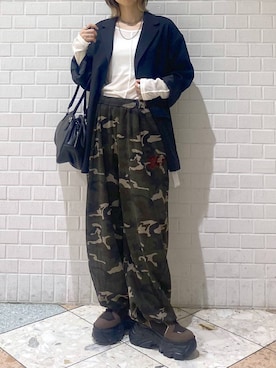 「PBLIM（ページボーイリム）のアイテム（スウェットパンツ）」を使った、matsuさん（レディース・156cm）の秋コーディネート