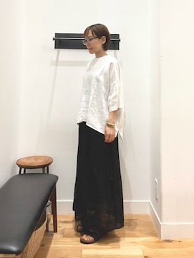 「BIRKENSTOCK（ビルケンシュトック）のBIRKENSTOCK　EXCLUSIVE ARIZONA WB(NR)（サンダル、ブラック系）」を使った、iseさん（レディース・157cm）の夏コーディネート