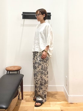 「BIRKENSTOCK（ビルケンシュトック）のBIRKENSTOCK　EXCLUSIVE ARIZONA WB(NR)（サンダル、ブラック系）」を使った、iseさん（レディース・157cm）の夏コーディネート
