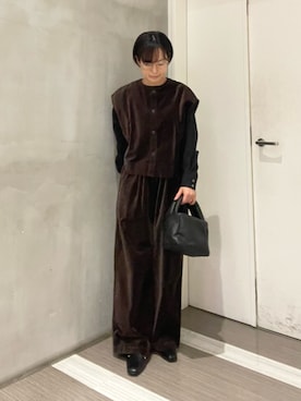 「アイテム（ベスト）」を使った、iseさん（レディース・157cm）の秋コーディネート