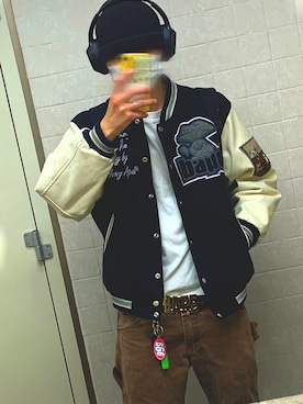 「A BATHING APE（アベイシングエイプ）のアイテム（スタジャン）」を使った、コックスさん（メンズ・172cm）の夏コーディネート
