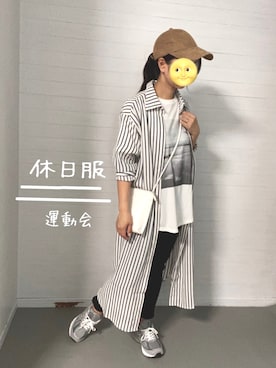 「H&M（エイチ・アンド・エム）のアイテム（シャツワンピース）」を使った、fullmoonさん（レディース・157cm）の秋コーディネート