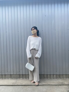 「COCO DEAL（ココディール）のアイテム（スラックス）」を使った、fullmoonさん（レディース・157cm）の春コーディネート