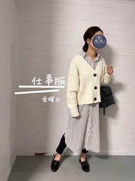 「H&M（エイチ・アンド・エム）のアイテム（シャツワンピース）」を使った、fullmoonさん（レディース・157cm）の秋コーディネート