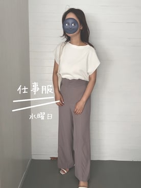 「COCO DEAL（ココディール）のアイテム（スラックス）」を使った、fullmoonさん（レディース・157cm）の秋コーディネート