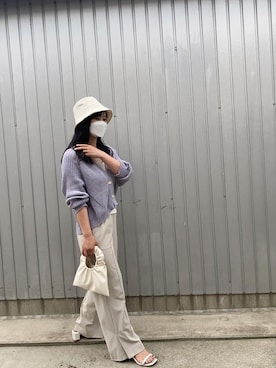 「COCO DEAL（ココディール）のアイテム（スラックス）」を使った、fullmoonさん（レディース・157cm）の春コーディネート