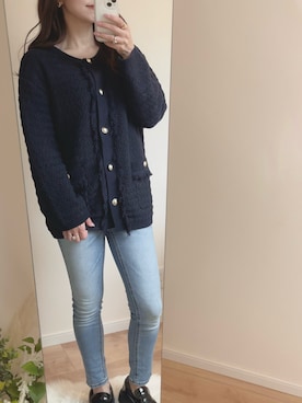 「Honeys（ハニーズ）のアイテム（ローファー）」を使った、こまさん（レディース・157cm）の冬コーディネート