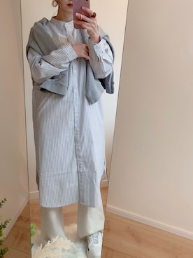 「Honeys（ハニーズ）のアイテム（シャツワンピース）」を使った、こまさん（レディース・157cm）の冬コーディネート
