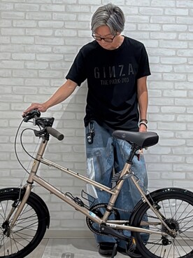 「GINZAパーキングのアイテム（Tシャツ/カットソー、ブラック系）」を使った、kazuya     ⚡︎⚡︎）   さん（メンズ・175cm）の春コーディネート