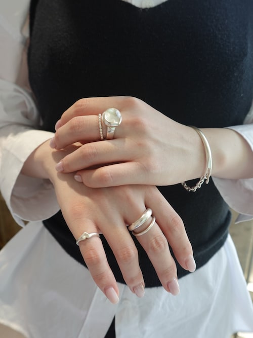 レア　VENIMEUX 指輪 SHINee着用 5人お揃いリング　シルバー925 Silver925 Harf Milgrain Double Ring WERN -ウェルニ- | Ops.(オプス