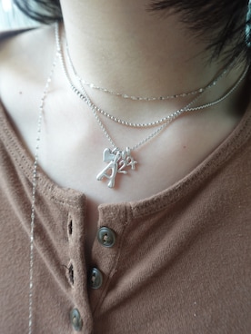 「TEN.（テン）のSILVER925 グレースネックレス（ネックレス、シルバー系）」を使った、ayana takizawaさん（レディース・162cm）の夏コーディネート
