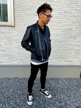 「REMI RELIEF（レミレリーフ）のアイテム」を使った、YOSHIさん（メンズ・168cm）の秋コーディネート