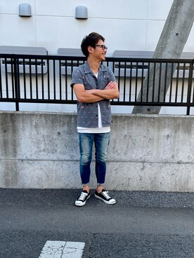 「surt（サート）のアイテム」を使った、YOSHIさん（メンズ・168cm）の夏コーディネート