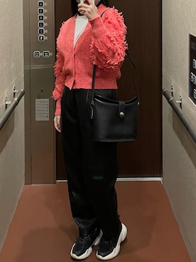 「COACH」｜「アイテム（ハンチング/ベレー帽）」を使った、ⓝさん（レディース・158cm）の冬コーディネート