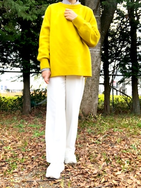 「FRAMeWORK（フレームワーク）のアイテム（スラックス）」を使った、pakoさん（レディース・165cm）の冬コーディネート