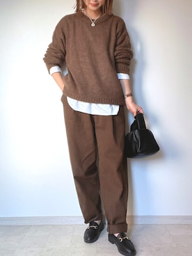 「BEAMS（ビームス）のアイテム（ボストンバッグ）」を使った、n..kさん（レディース・162cm）の秋コーディネート