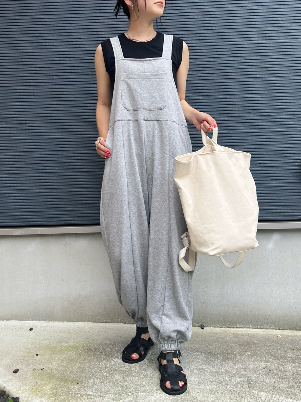 arc(アーク) ミニ裏毛サロペット CANAL JEAN（キャナルジーン）の「arc ミニ裏毛サロペット