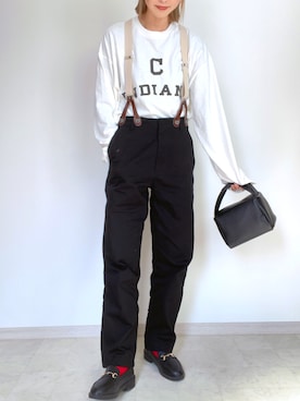 「BEAMS（ビームス）のアイテム（ボストンバッグ）」を使った、n..kさん（レディース・162cm）の秋コーディネート