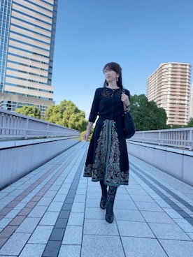 「STRAWBERRY-FIELDS（ストロベリーフィールズ）のアイテム（トップス）」を使った、yumew11さん（レディース・156cm）の秋コーディネート