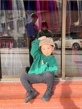 「無印良品（ムジルシリョウヒン）のアイテム」を使った、souwaさん（キッズ・110cm）の春コーディネート