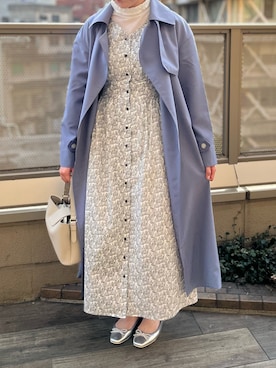 「Te chichi（テチチ）のアイテム（トレンチコート）」を使った、ココのすけさん（レディース・155cm）の冬コーディネート