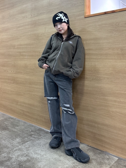 MESSAGE AND FACE ZIP UP SWEAT HOODIE（パーカー）｜X-girl