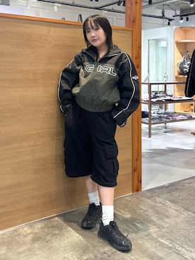 「X-girl（エックスガール）のアイテム」を使った、優羽さん（レディース・154cm）の秋コーディネート