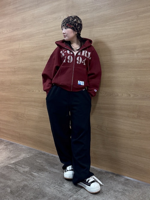 X-girl x Champion REVERSE WEAVE R STENCIL LOGO ZIP UP HOODIE