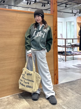 「X-girl（エックスガール）のアイテム」を使った、優羽さん（レディース・154cm）の秋コーディネート